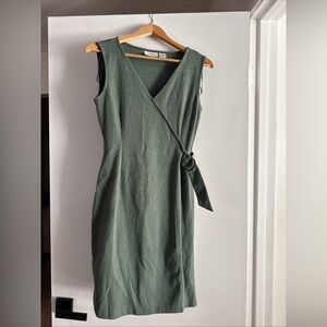 Cynthia Rowley Sage Green Cotton Blend S Dress Wrap Sleeveless